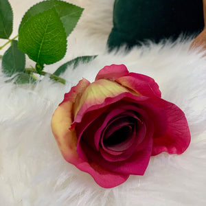 Real Touch Fuschia Rose - Single Stem